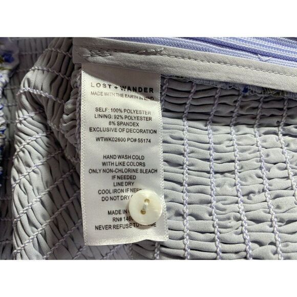 Lost & Wander Violetta Sweetheart Neck Balloon Sleeve Smocked Floral Top Lg NEW - Picture 8 of 9